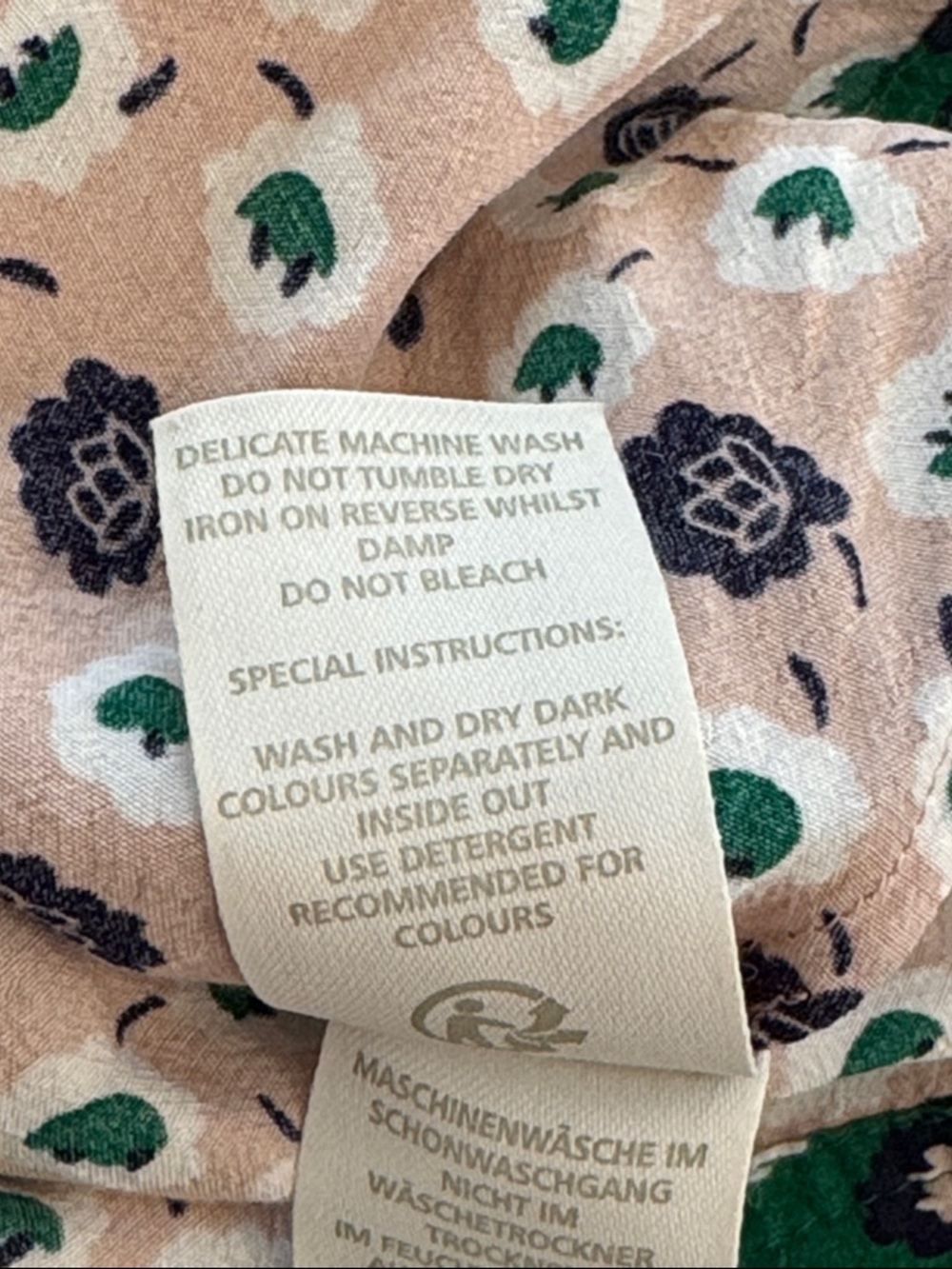 Boden Mollie floral panel ress - Green & Light Pink, size 10 long - Picture 9 of 12